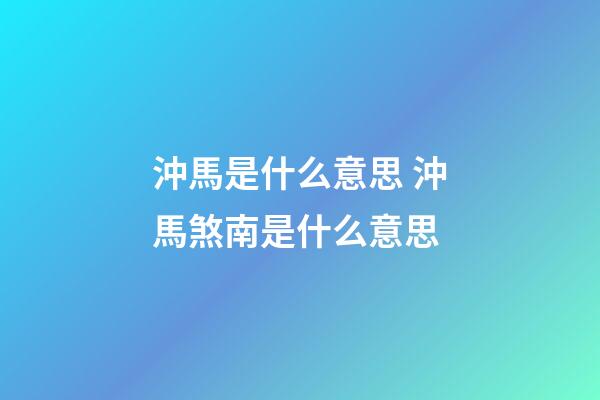 沖馬是什么意思 沖馬煞南是什么意思